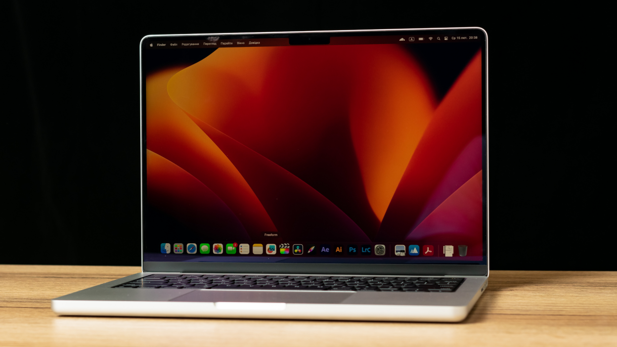 MacBook Pro open on a table